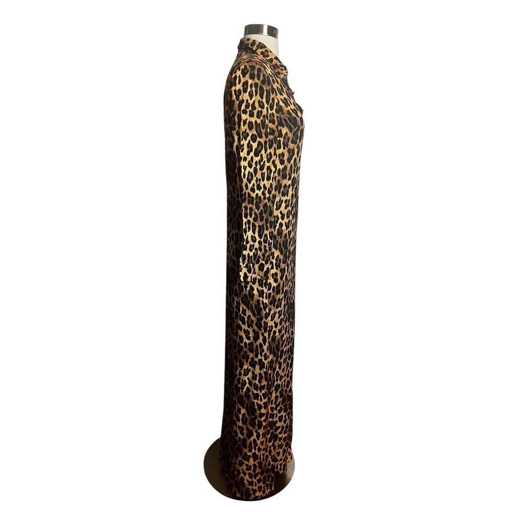 Alice and Olivia Chassidy Shirt Dress Small Leopard Print Maxi NO BELT - Picture 3 of 6